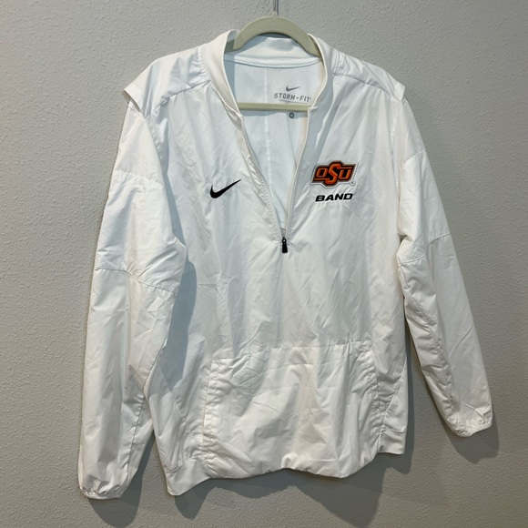 Oklahoma State Cowboys White Jacket Mens M Nike Storm Fit 1/4 Zipper - Picture 4 of 13